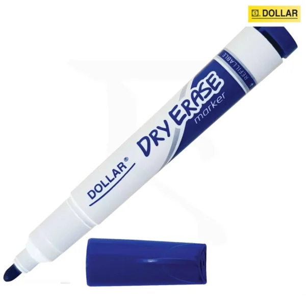 Dollar Round Tip Dry Erase Board Marker 2mm Blue